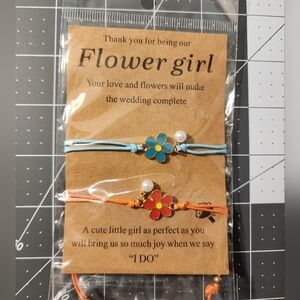 Flower Girl Bracelets with Floral Charms
